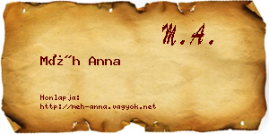 Méh Anna névjegykártya